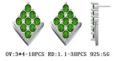 14K Gold Semi Mount Earrings Setting Oval OV 4X3mm Diamond Accent DHJ