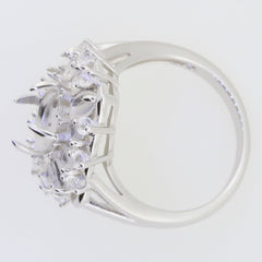 14K Gold Semi Mount Ring Setting Cab Oval OV 9X7mm OV 5x3mm RD3x3 Floral Cluster Statement Ring DHJ
