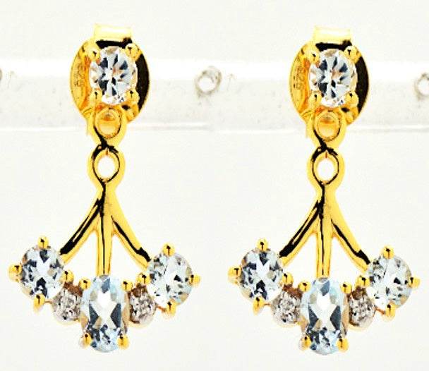 Platinum Ear Jacket Earrings with or Moissanite Diamond Accent DHJ