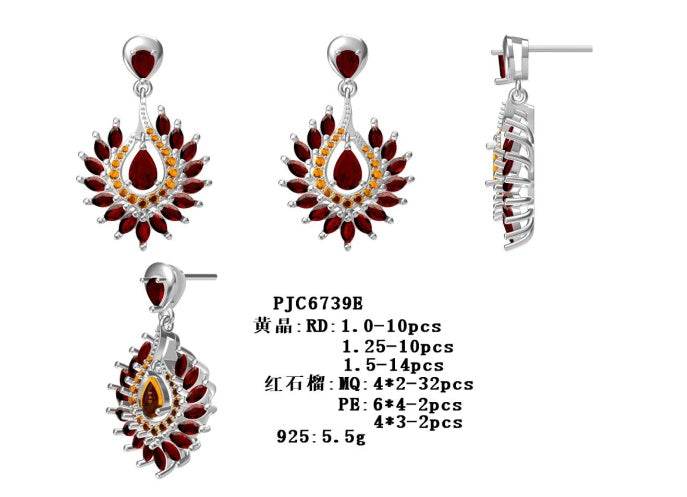 18K Gold Semi Mount Earrings Setting Pear PE 6X4mm with Diamond Accent DHJ