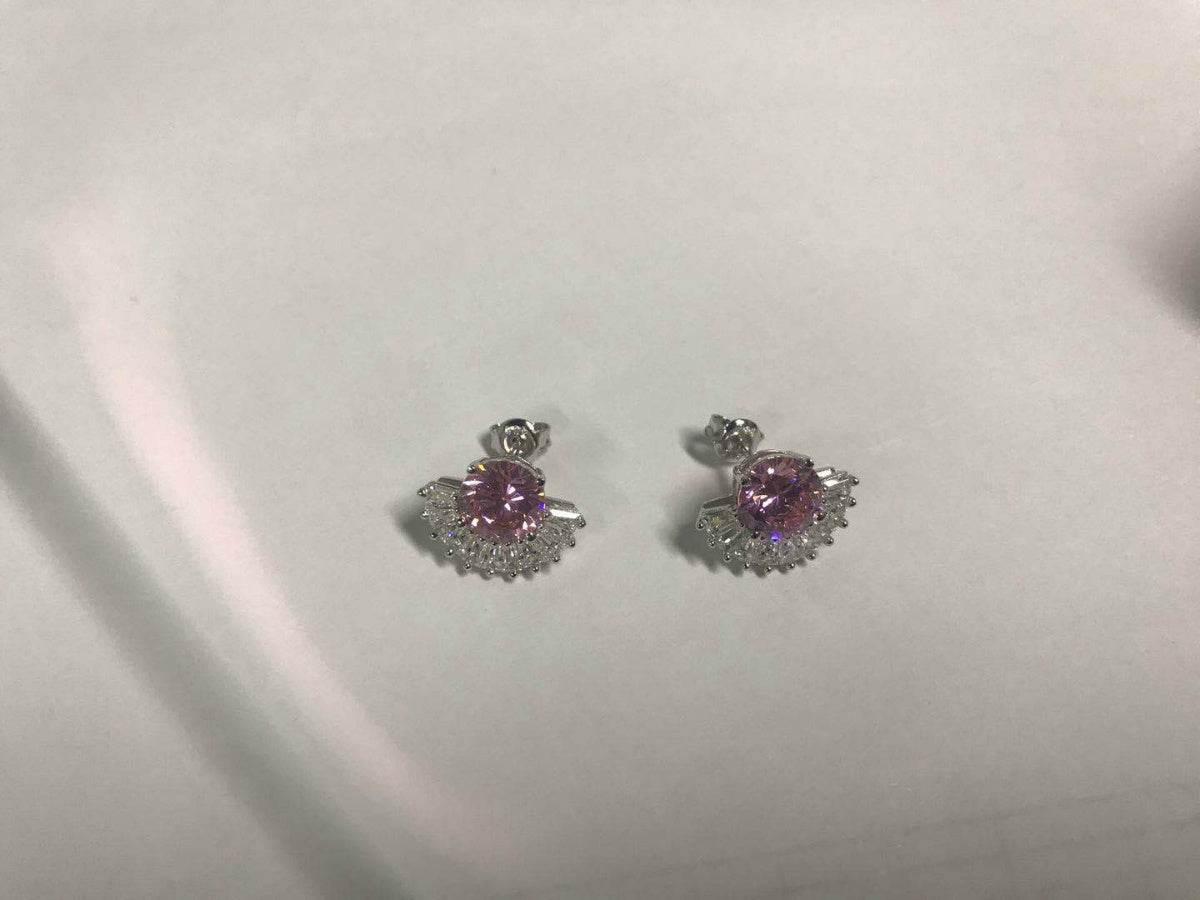 10K Gold Semi Mount Earrings Setting Round RD 8x8mm DHJ