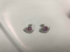 10K Gold Semi Mount Earrings Setting Round RD 8x8mm DHJ
