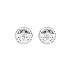 10K Gold Earrings Cluster Round Stud with White Topaz or Moissanite Moissanite Accent DHJ