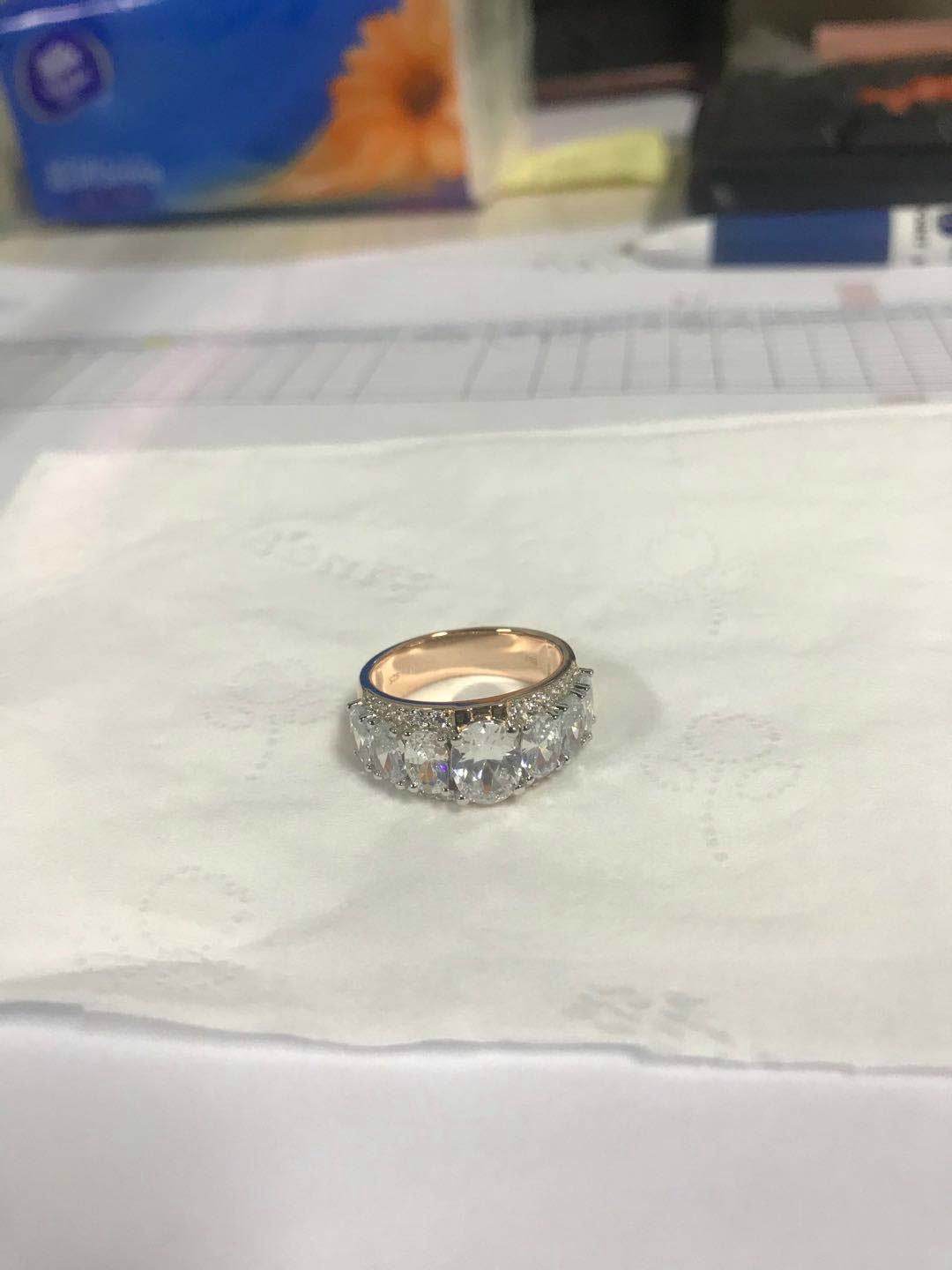 Platinum Semi Mount Ring Setting Oval OV 8X6mm OV 6X4mm Diamond Accent DHJ