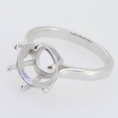18K Gold Semi Mount Ring Setting Round RD 11x11mm Solitaire Syzjewelry