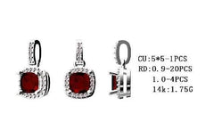 18K Gold Semi Mount Pendant Setting Cushion CU 5X5mm with White Topaz Diamond Accent DHJ