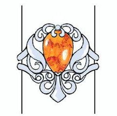 Platinum Semi Mount Ring Setting Pear PE 12X8mm Cabochon Filigree DHJ