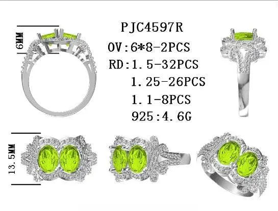 18K Gold Semi Mount Ring Setting Oval OV 8X6mm Diamond Accent DHJ