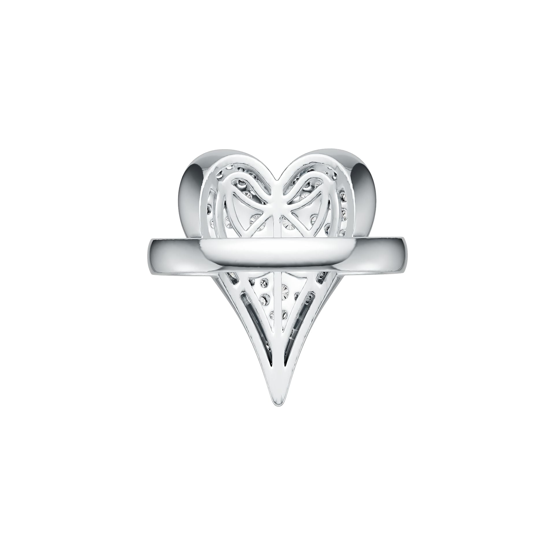10K Gold Ring with White Topaz or Moissanite Heart Theme Moissanite Accent DHJ