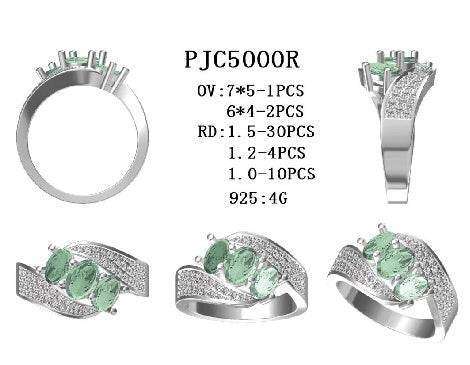 Platinum Semi Mount Ring Setting Oval OV 7X5mm OV 6X4mm Diamond Accent DHJ