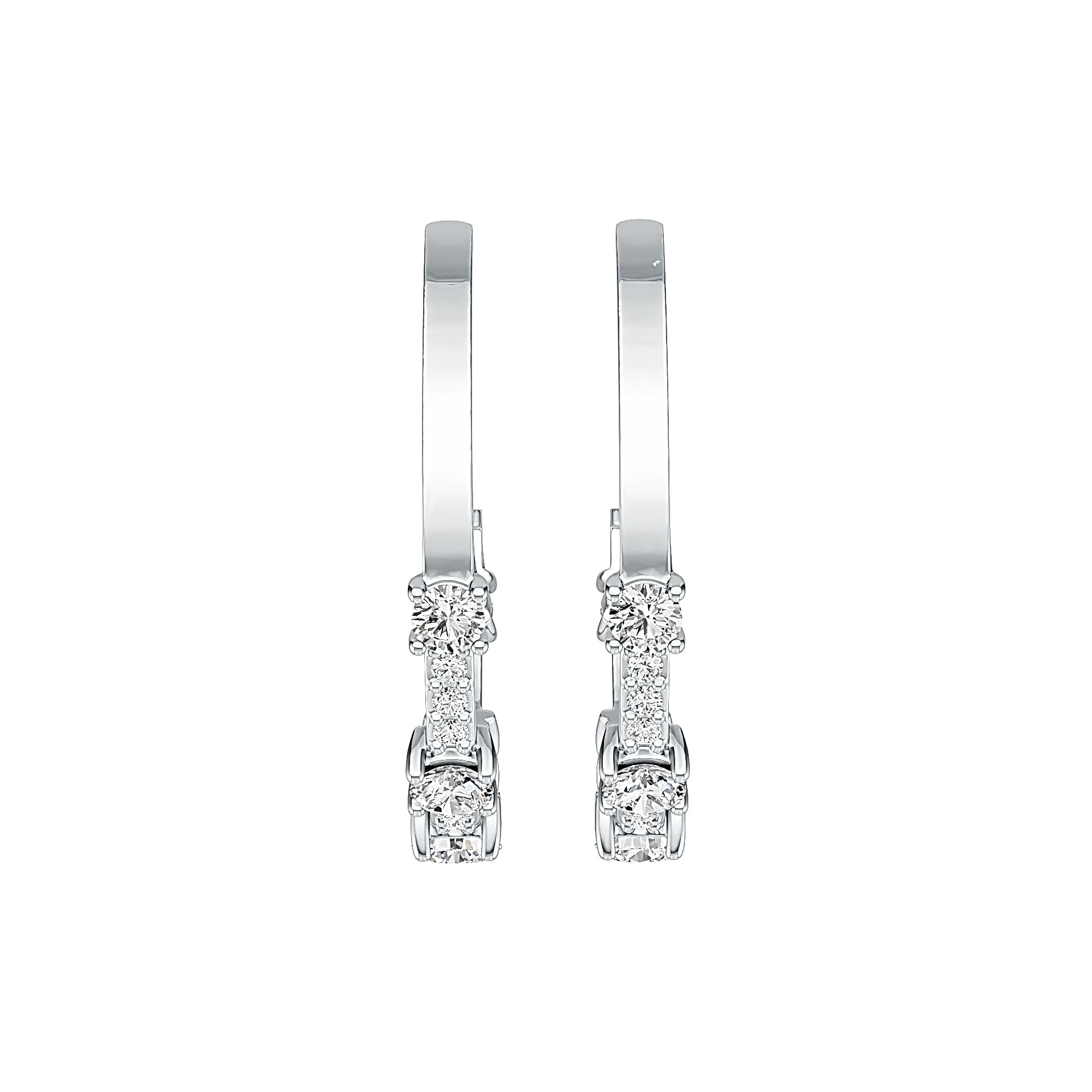 14K Gold Semi Mount Earrings Setting Round RD 4x4mm Diamond Accent DHJ