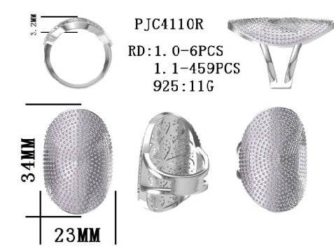 18K Gold Pave Set Cocktail Ring with or Moissanite Diamond Accent DHJ