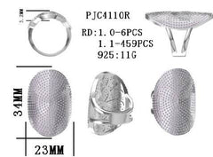 18K Gold Pave Set Cocktail Ring with or Moissanite Diamond Accent DHJ