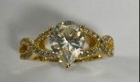 18K Gold Semi Mount Ring Setting Pear PE 9X7mm Diamond Accent DHJ