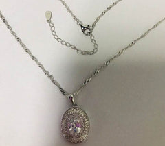 18K Gold Semi Mount Pendant Setting Oval OV 8X6mm Diamond Accent DHJ