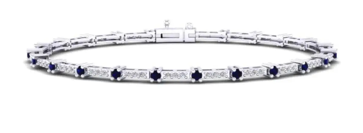 14K Gold Bracelet with White Topaz or Moissanite Diamond Accent DHJ