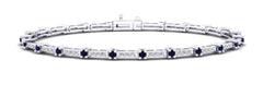 14K Gold Bracelet with White Topaz or Moissanite Diamond Accent DHJ