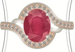18K Gold Semi Mount Ring Setting Oval OV 9x7mm Diamond Accent DHJ