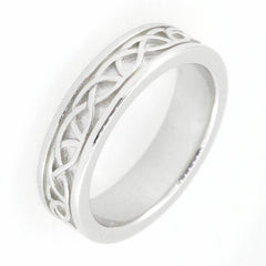 18K Gold 5mm Wide Claddagh Band Celtic Knot Band Ring Full Enternity Syzjewelry