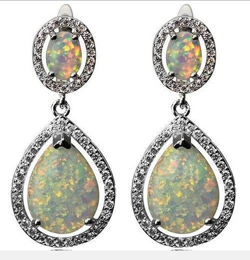14K Gold Semi Mount Earrings Setting Pear PE 15X12mm OV 8X6mm Cabochon Diamond Accent DHJ