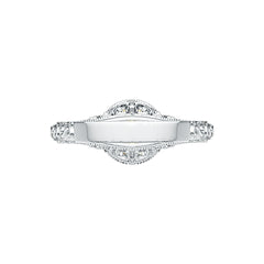 Platinum Semi Mount Ring Setting Round RD 9x9mm Art Deco Style Syzjewelry