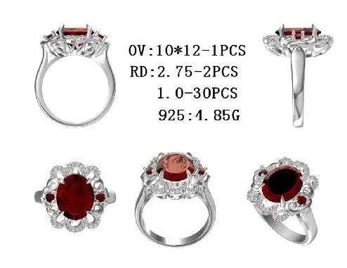 18K Gold Semi Mount Ring Setting Oval OV 12X10mm with White Topaz Diamond Accent DHJ