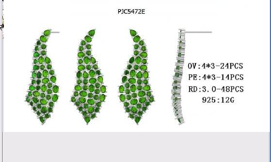 Platinum Semi Mount Earrings Setting Oval OV 4X3mm PE 4X3mm RD 3X3mm DHJ