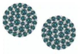 10K Gold Earrings Cluster Round Shaped Stud with White Topaz or Moissanite Moissanite Accent DHJ