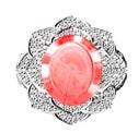 10K Gold Semi Mount Ring Setting Oval OV 16X12mm Flower Theme Moissanite Accent DHJ