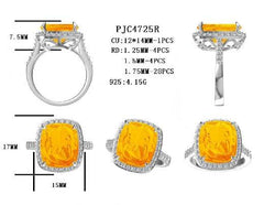 Platinum Semi Mount Ring Setting Cushion CU 14X12mm Halo Diamond Accent DHJ
