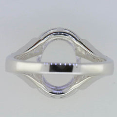 14K Gold Semi Mount Ring Setting Oval OV 10x8mm Split Sha Diamond Accent Syzjewelry