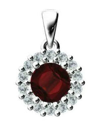 18K Gold Semi Mount Pendant Setting Round RD 7x7mm Halo Diamond Accent DHJ