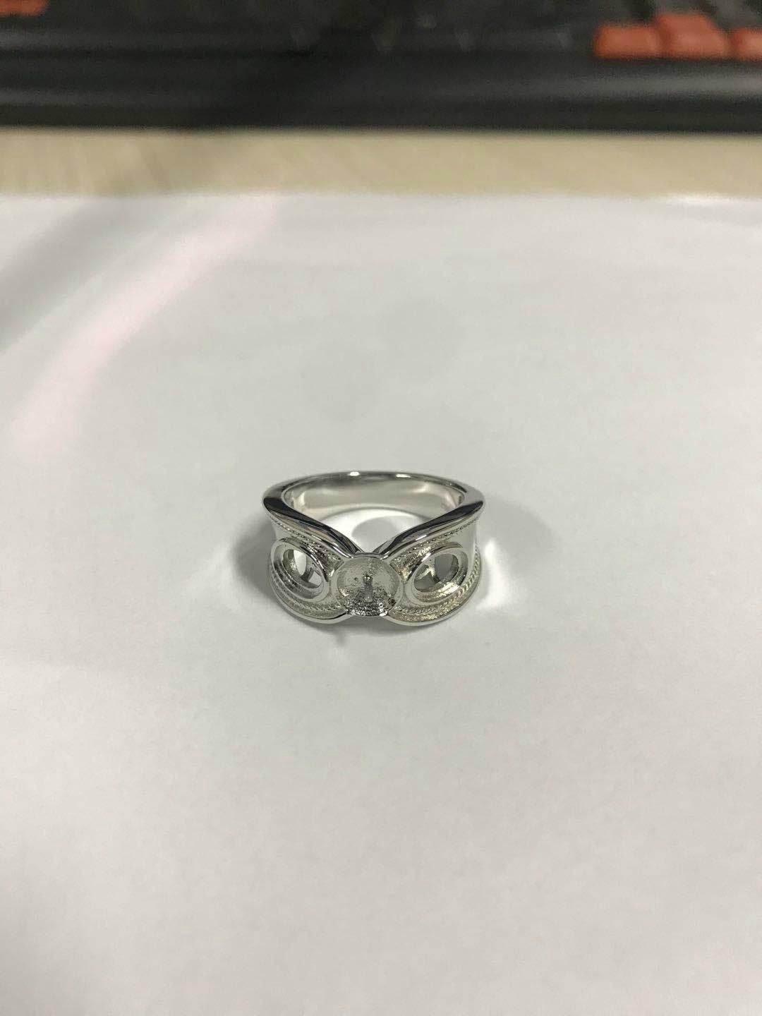 18K Gold Semi Mount Ring Setting Round RD 10x10mm OV 6X5mm Cab DHJ