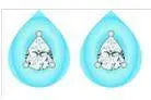 18K Gold Semi Mount Earrings Setting Pear PE 6x4mm DHJ