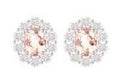 10K Gold Semi Mount Earrings Setting Oval OV 6X4mm Moissanite Accent DHJ