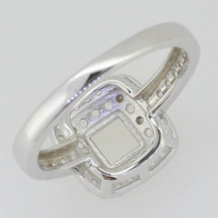 18K Gold Semi Mount Ring Setting Princess SQ 5X5mm Diamond Accent Syzjewelry