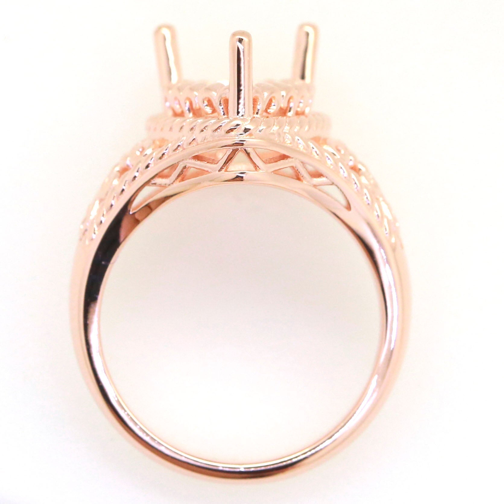 Art Deco Platinum Semi Mount Ring Setting Pear PE 14x10mm Syzjewelry