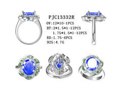 18K Gold Semi Mount Ring Setting Oval OV 12X10mm Flower Theme Diamond Accent DHJ