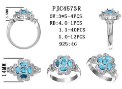 18K Gold Semi Mount Ring Setting Oval OV 5x3mm RD 4x4mm Diamond Accent DHJ