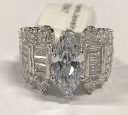 18K Gold Semi Mount Ring Setting Marquise MQ 14X7mm with Diamond Accent DHJ