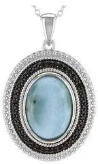 14K Gold Semi Mount Pendant Setting Oval OV 14X10mm Cabochon Diamond Accent DHJ
