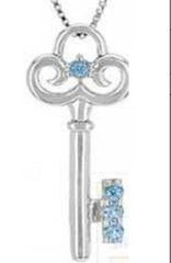 10K Gold Pendant with or Moissanite Key Theme Moissanite Accent DHJ