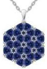 18K Gold Semi Mount Pendant Setting Trillion TR 4X4mm Diamond Accent DHJ