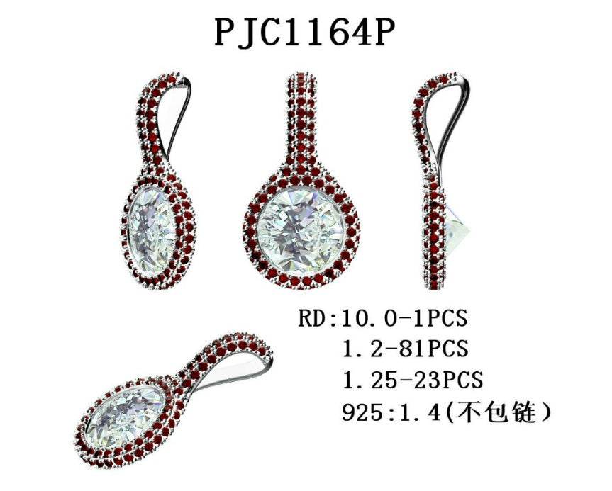18K Gold Semi Mount Pendant Setting Round RD 10x10mm Diamond Accent DHJ
