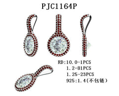 18K Gold Semi Mount Pendant Setting Round RD 10x10mm Diamond Accent DHJ