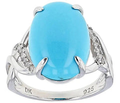 Platinum Semi Mount Ring Setting Oval OV 17X12mm Diamond Accent DHJ
