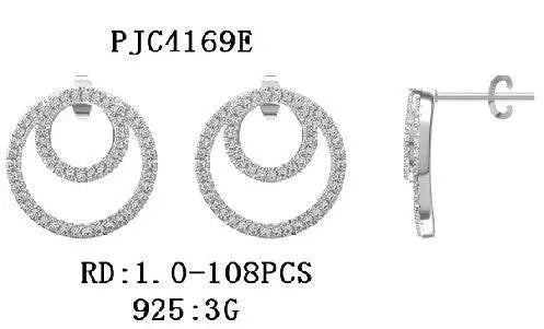 18K Gold Semi Mount Earrings Setting Round RD 1.0mm Diamond Accent DHJ