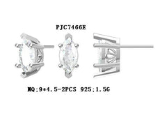 Platinum Semi Mount Earrings Setting Marquise MQ 9X4.5mm Stud DHJ