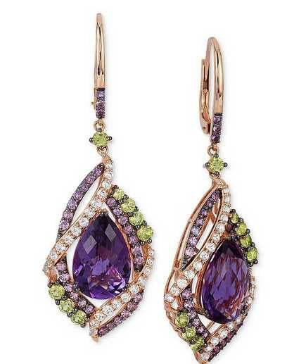 10K Gold Semi Mount Earrings Setting Pear PE 9X6mm Moissanite Accent DHJ