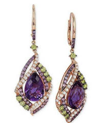 10K Gold Semi Mount Earrings Setting Pear PE 9X6mm Moissanite Accent DHJ